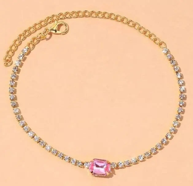 Gem Rhinestone Anklet Foot Jewelry for Women Beach Barefoot Chain Bracelet On the Leg Accessories Gift JettsJewelers