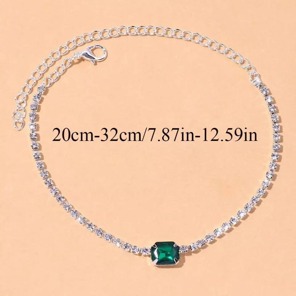 Gem Rhinestone Anklet Foot Jewelry for Women Beach Barefoot Chain Bracelet On the Leg Accessories Gift JettsJewelers