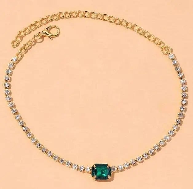 Gem Rhinestone Anklet Foot Jewelry for Women Beach Barefoot Chain Bracelet On the Leg Accessories Gift JettsJewelers