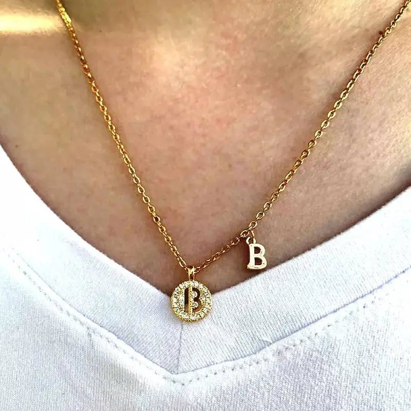 Gold Letter Necklace for Girls | Small Gold Initial Letter Pendant necklaces for Women - JettsJewelers