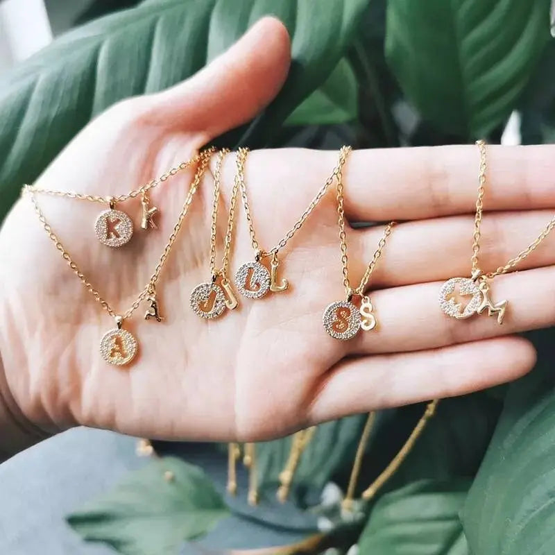 Gold Letter Necklace for Girls | Small Gold Initial Letter Pendant necklaces for Women - JettsJewelers