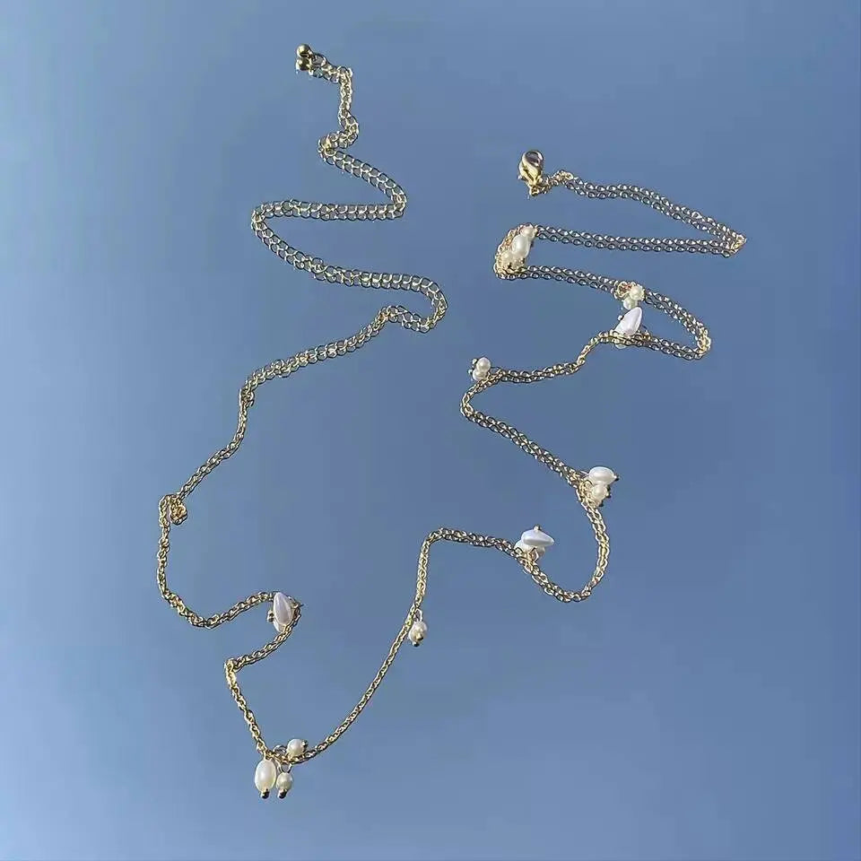 Gold Vintage Style Layered Imitation Pearls Sexy Aesthetic Belly Chain Waist Body Chain JettsJewelers