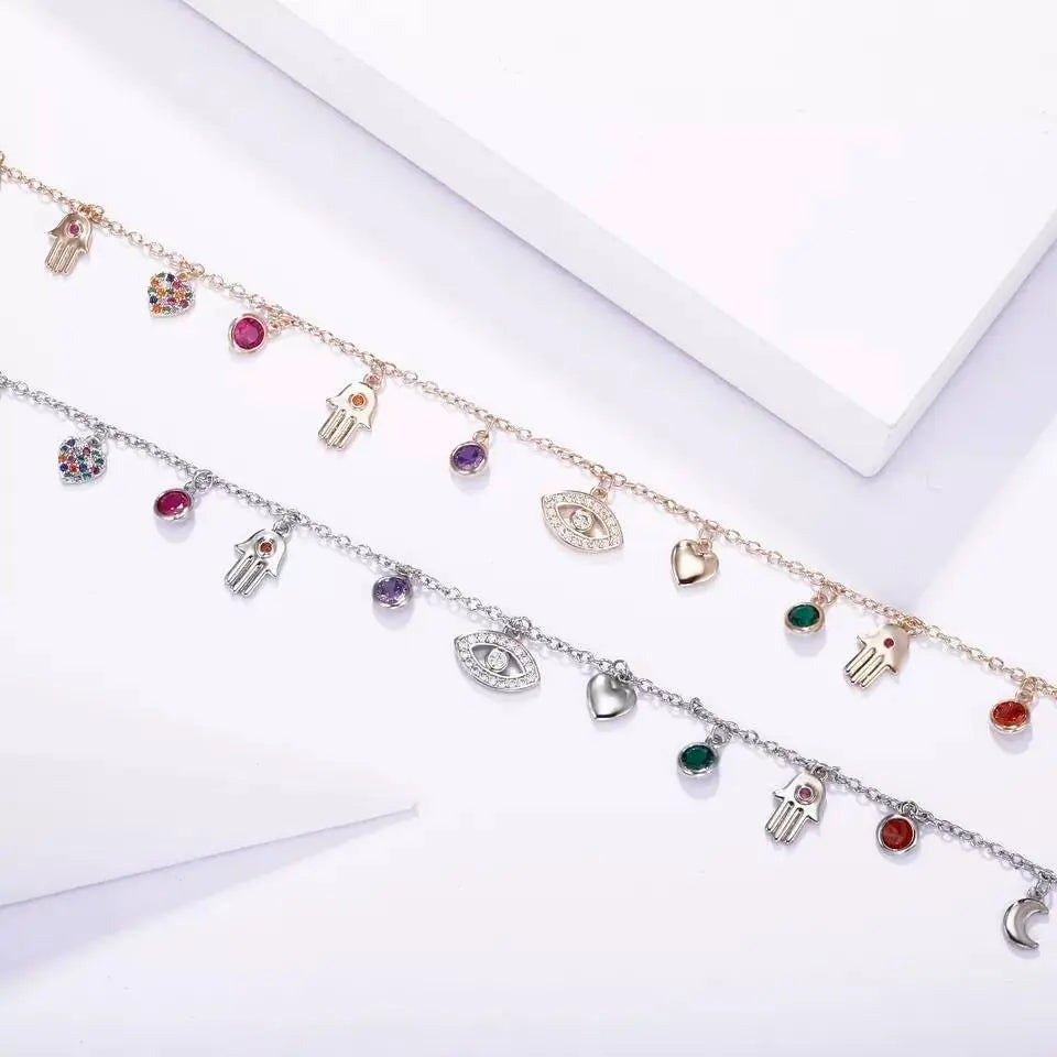 Gold and Silver Plated Crystal Eye of The Demons Necklace JettsJewelers