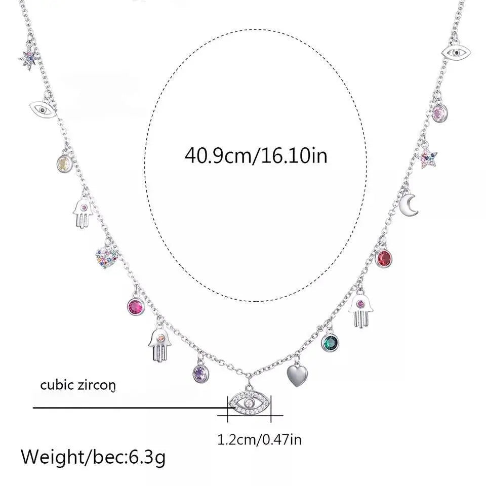 Gold and Silver Plated Crystal Eye of The Demons Necklace JettsJewelers