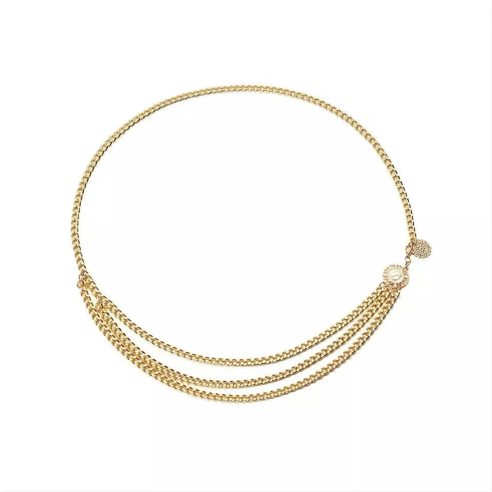 Gold and Silver Sexy Vintage Multi-layered Aesthetic Belly Chain Link Waist  Body Chain JettsJewelers