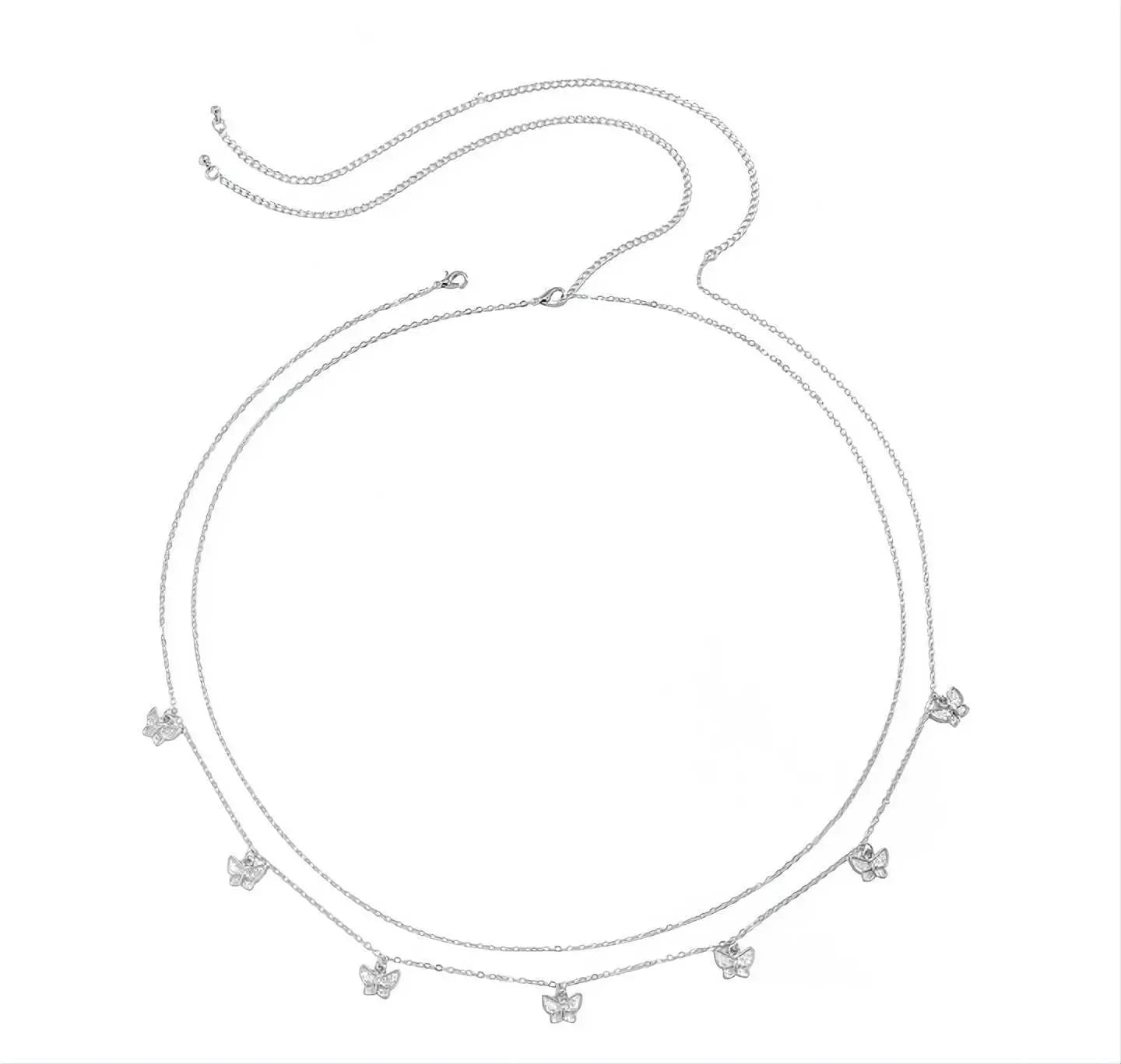 Gold or Silver Sexy Butterfly Fringe Multi-layered Aesthetic Belly Chain Waist Body Chain JettsJewelers