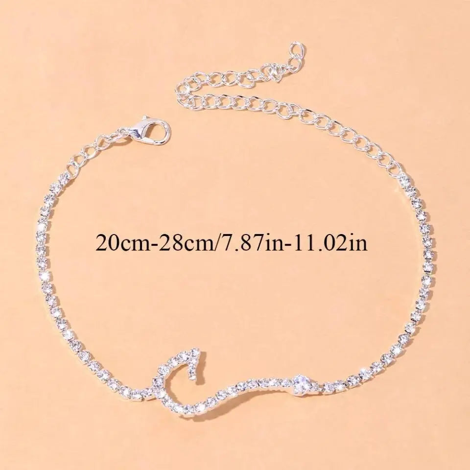 Hook Rhinestone Anklet Foot Jewelry for Women Beach Barefoot Chain Bracelet On the Leg Accessories Gift JettsJewelers