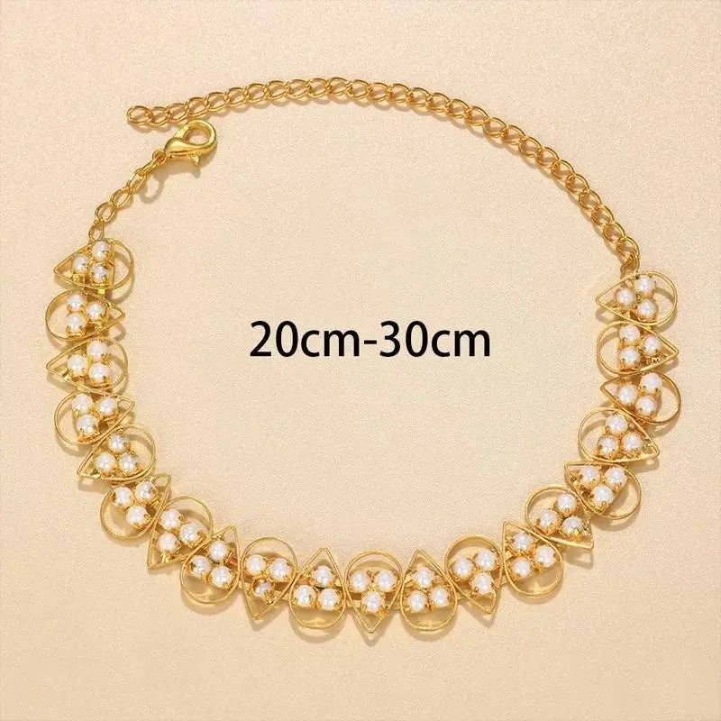 Imitation Pearl Anklet Foot Jewelry for Women Beach Barefoot Chain Bracelet On the Leg Accessories Gift - JettsJewelers