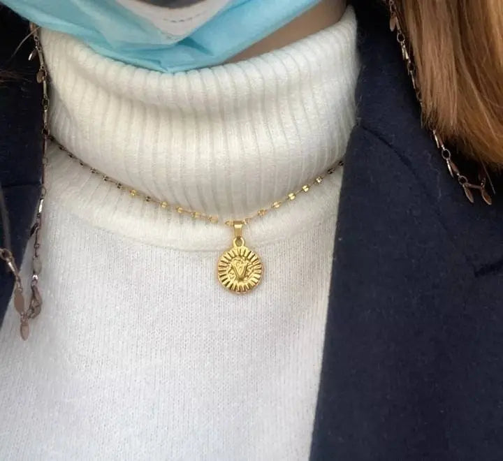 Initial 18k Gold Coin Necklace, Coin Letter Necklace, Monogram Necklace, Initial Circle Necklace For Women Men Gold Pendant Alphabet Charm JettsJewelers