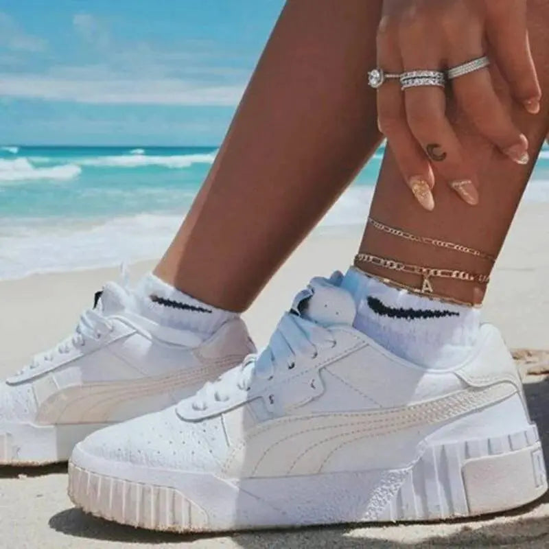 Initial Anklet, Custom Ankle Bracelet, A - Z Crystal Cubic Zirconia Letter Anklet, Leg Gold Chain, Anklebone Beauty, Personalized - JettsJewelers