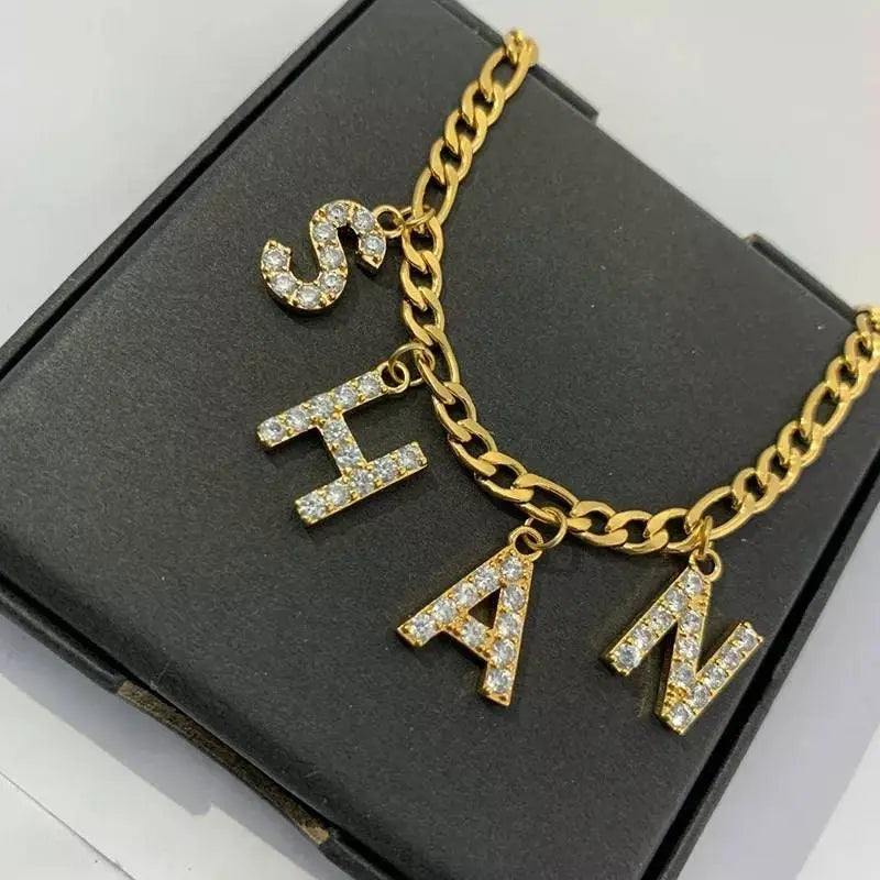 Initial Anklet, Custom Ankle Bracelet, A - Z Crystal Cubic Zirconia Letters Anklet, Leg Gold Chain, Anklebone Beauty, Personalized - JettsJewelers