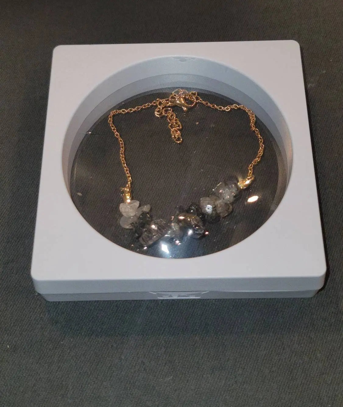 Irregular Chip Black Quartz Gold Silver Bracelet Handmade Spiritual Jewelry Good Luck Spiritual Gift For Women Men's Positive Energy Chakra JettsJewelers