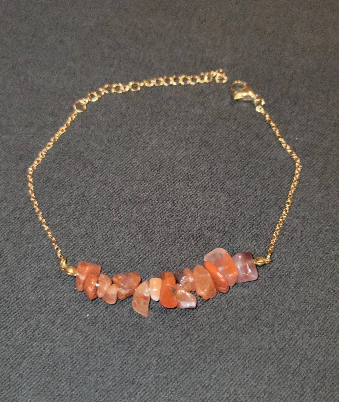 Irregular Chip Carnelian Gold Silver Bracelet Handmade Spiritual Jewelry Good Luck Spiritual Gift For Women Men's Positive Energy Chakra JettsJewelers