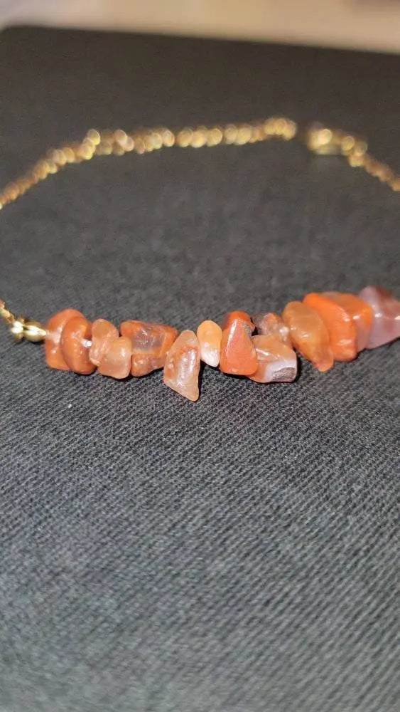 Irregular Chip Carnelian Gold Silver Bracelet Handmade Spiritual Jewelry Good Luck Spiritual Gift For Women Men's Positive Energy Chakra JettsJewelers