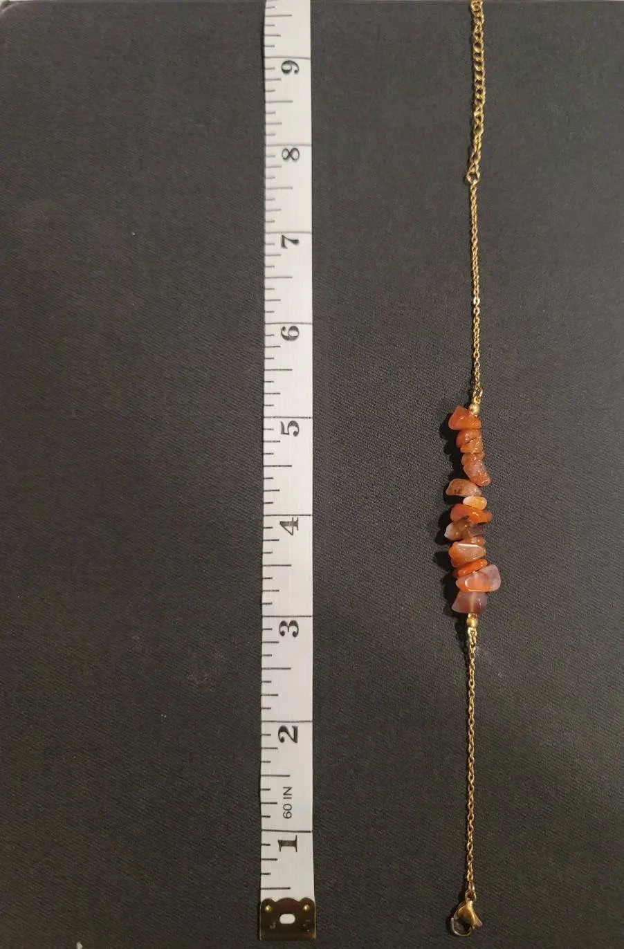 Irregular Chip Carnelian Gold Silver Bracelet Handmade Spiritual Jewelry Good Luck Spiritual Gift For Women Men's Positive Energy Chakra JettsJewelers