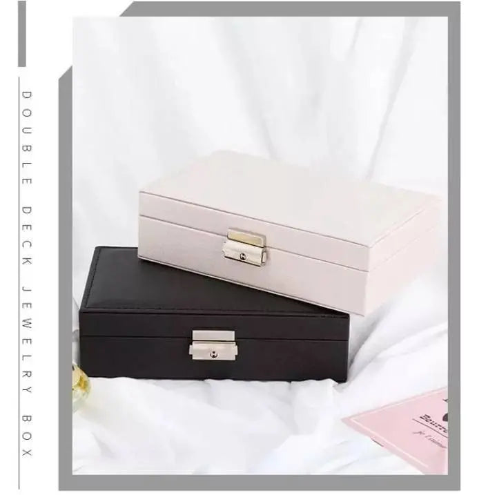 Jewelery Box Organizer Small Travel Leather Jewellery Storage Case for Rings Earrings Necklace Bracelets Leather Jewelry Gift - JettsJewelers