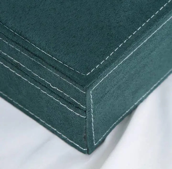 Jewelry Box Green Velvet Jewelry Box for Women Girls Vintage Jewelry Holder Display Storage Case with Lock for Earrings Bracelets - JettsJewelers