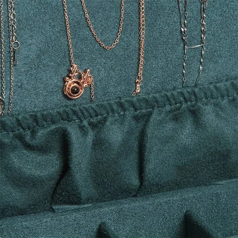 Jewelry Box Green Velvet Jewelry Box for Women Girls Vintage Jewelry Holder Display Storage Case with Lock for Earrings Bracelets - JettsJewelers