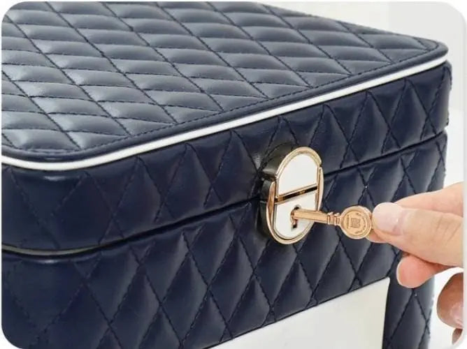Jewelry Box for Women Girls Girlfriend Wife Ideal Gift, Large PU Leather Jewelry Organizer Storage Case with Three Layers Display Lockable - JettsJewelers