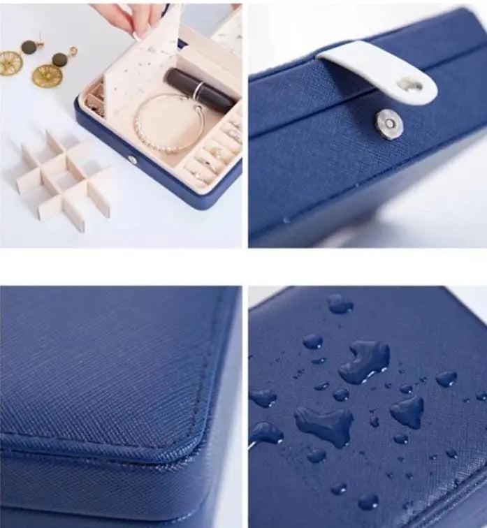 Jewelry Box for Women Girls Girlfriend Wife Ideal Gift, Small PU Leather Jewelry Organizer Case - JettsJewelers