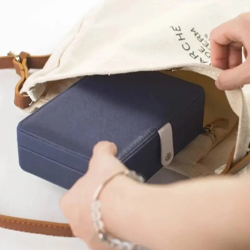 Jewelry Box for Women Girls Girlfriend Wife Ideal Gift, Small PU Leather Jewelry Organizer Case - JettsJewelers