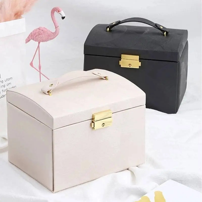 Jewelry Box, Compact Jewelry Organizer with 2 Drawers, Mirror, Lockable with Keys, - JettsJewelers