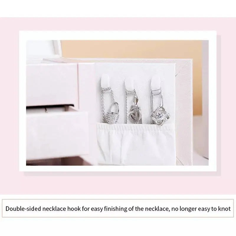 Jewelry Box, Compact Jewelry Organizer with 2 Drawers, Mirror, Lockable with Keys, - JettsJewelers