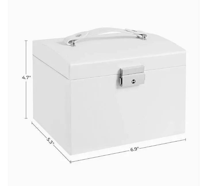 Jewelry Box, Compact Jewelry Organizer with 2 Drawers, Mirror, Lockable with Keys, - JettsJewelers