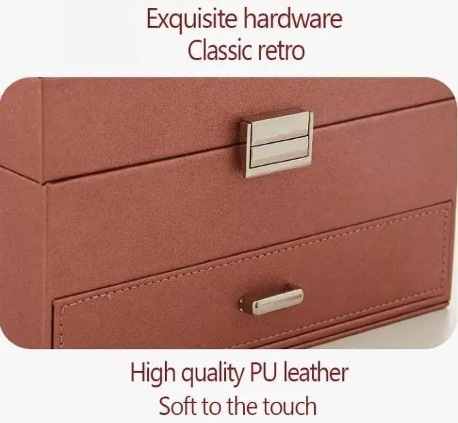 Jewelry Organizer Box 3 Layers Jewelry Organizer for Women Travel Jewelery Case Large Jewelry Organizer Case Portable Earring Case Organizer - JettsJewelers
