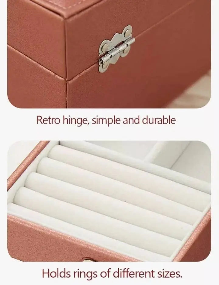 Jewelry Organizer Box 3 Layers Jewelry Organizer for Women Travel Jewelery Case Large Jewelry Organizer Case Portable Earring Case Organizer - JettsJewelers