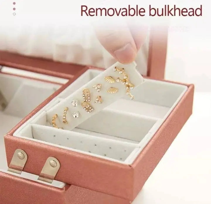 Jewelry Organizer Box 3 Layers Jewelry Organizer for Women Travel Jewelery Case Large Jewelry Organizer Case Portable Earring Case Organizer - JettsJewelers