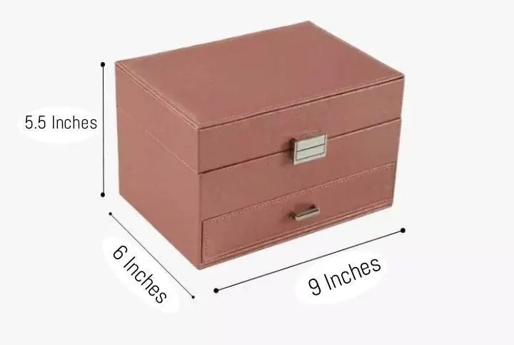 Jewelry Organizer Box 3 Layers Jewelry Organizer for Women Travel Jewelery Case Large Jewelry Organizer Case Portable Earring Case Organizer - JettsJewelers