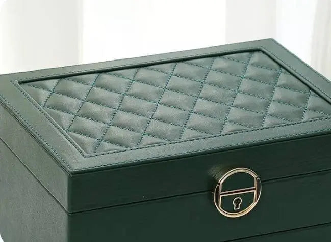 Jewelry box for Woman Layer Large Jewelry Storage Case, PU Leather Jewellery Organizer Holder with Lock Removable Ring and Earring JettsJewelers