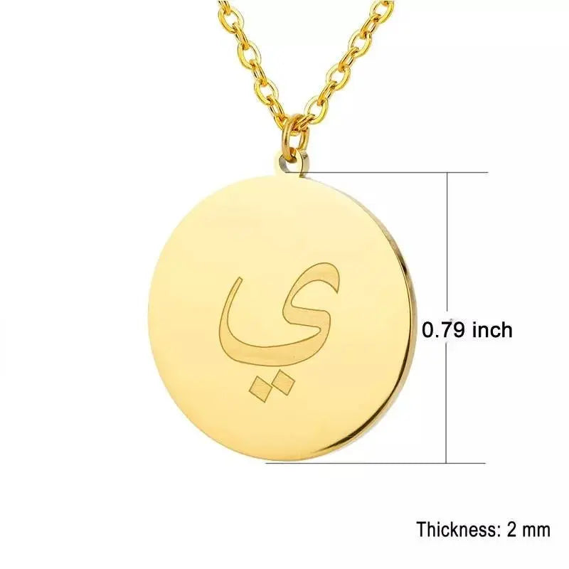 Layered Arabic Letter Necklace Pendant Handmade 18k Gold Plated Dainty Gold Choker - JettsJewelers