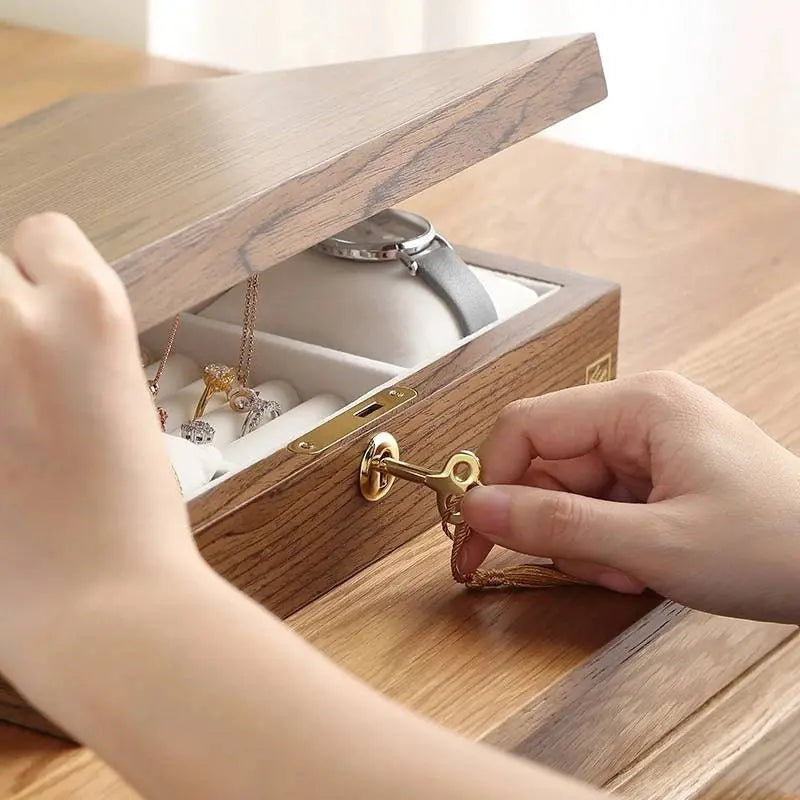 Luxury Jewelry Box for Women Girls Girlfriend Wife Ideal Gift, Wood Jewelry Organizer Storage Case - JettsJewelers