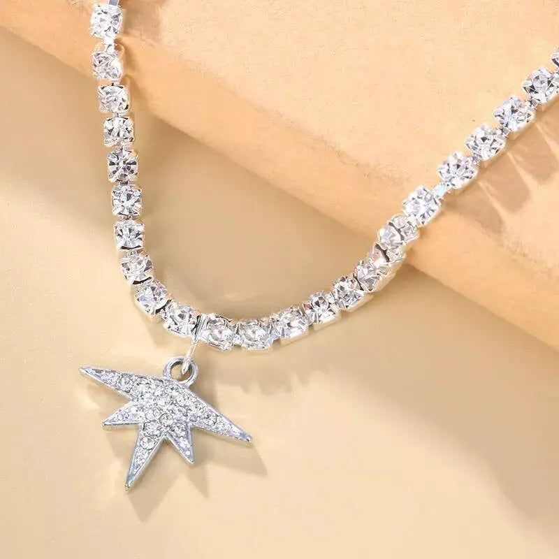 Maple Leaf Rhinestones Anklet Foot Jewelry for Women Beach Barefoot Chain Bracelet On the Leg Accessories Gift - JettsJewelers