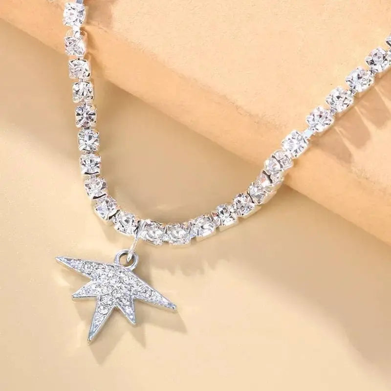 Maple Leaf Rhinestones Anklet Foot Jewelry for Women Beach Barefoot Chain Bracelet On the Leg Accessories Gift JettsJewelers