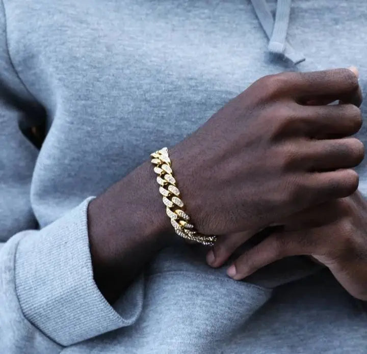 Mens Miami Diamond Bracelet for Men 12mm Diamond Prong Bracelet for Men Women JettsJewelers