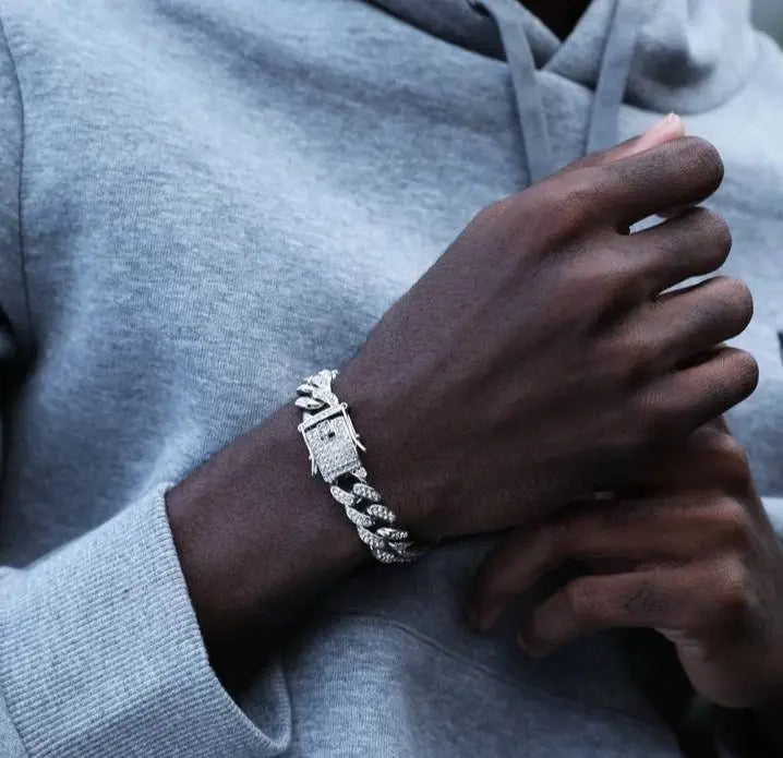 Mens Miami Diamond Bracelet for Men 12mm Diamond Prong Bracelet for Men Women JettsJewelers