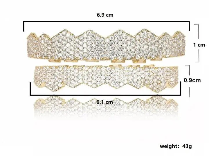 Mens Womens 14k Gold Finish Jewelry Chain Pendant Set Grillz - JettsJewelers