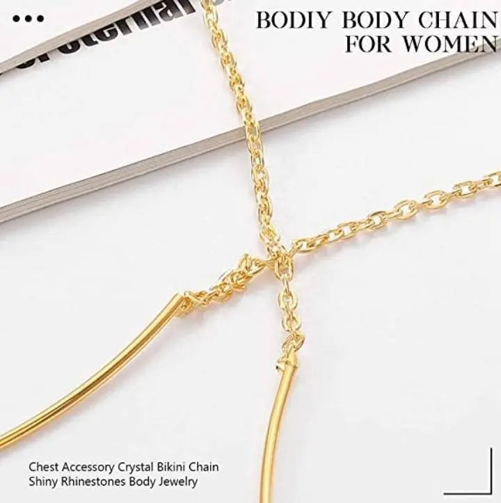 Metal Bra Chain Sexy Bikini Gold Silver Beauty Chest Bracket Bras Chain Nightclub Partying Body Jewelry for Women JettsJewelers