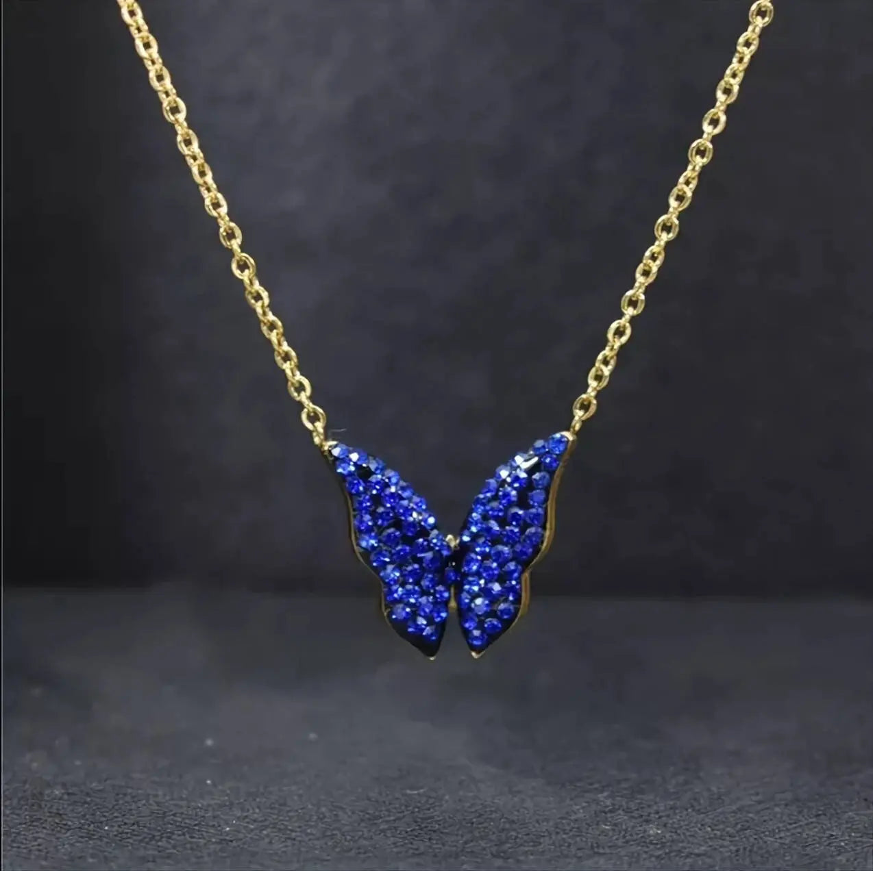 Minimalist Blue Black Butterfly Necklace, 925 Sterling Silver Pendant Necklace, Minimalist dainty Necklace, Jewellery for women JettsJewelers