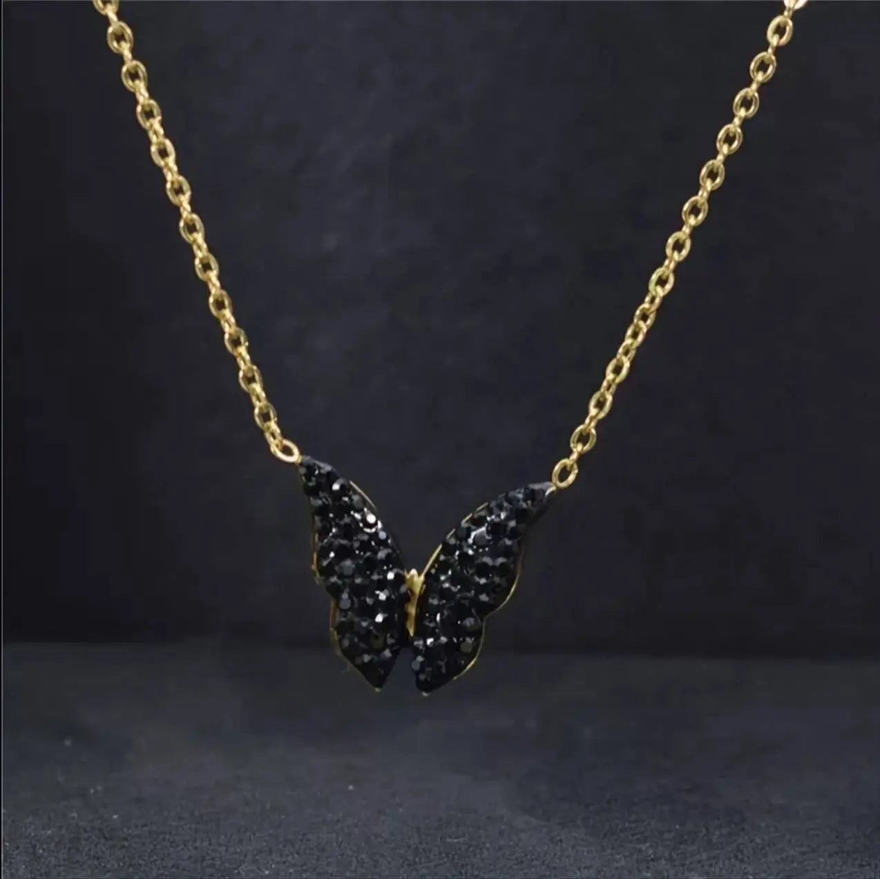 Minimalist Blue Black Butterfly Necklace, 925 Sterling Silver Pendant Necklace, Minimalist dainty Necklace, Jewellery for women JettsJewelers