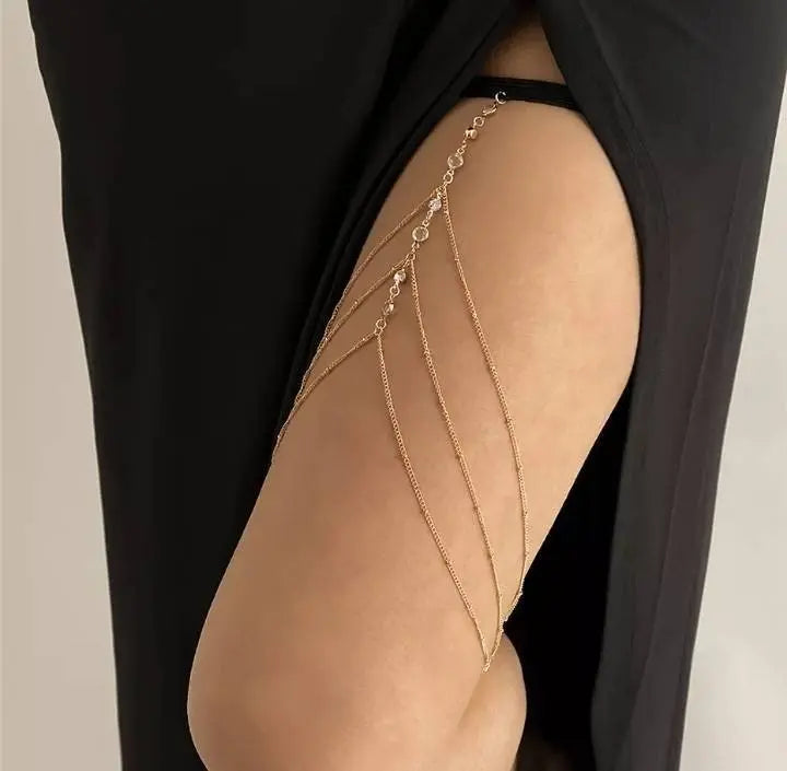 Multi Chain Leg Chain Gold and Silver for Women Thigh Chain For Girls Gold Pendant Boho Body Chain for Beach Summer Holiday JettsJewelers