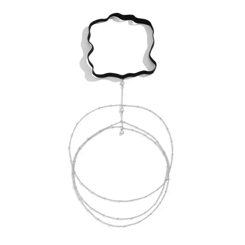 Multi Imitation Pearls Chain Leg Chain Gold and Silver for Women Thigh Chain For Girls Gold Pendant Boho Body Chain for Beach Summer Holiday JettsJewelers