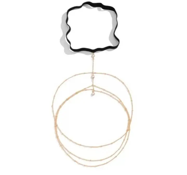 Multi Imitation Pearls Chain Leg Chain Gold and Silver for Women Thigh Chain For Girls Gold Pendant Boho Body Chain for Beach Summer Holiday JettsJewelers