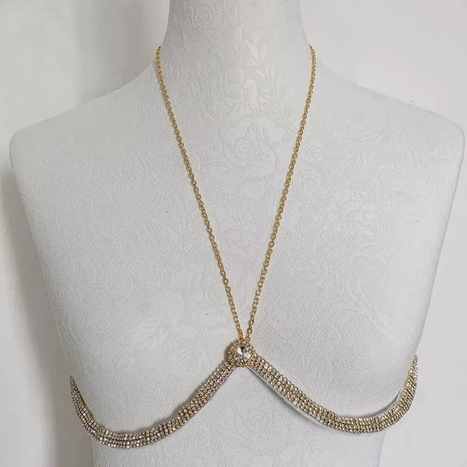 Multi-Row Bra Body Sexy Bikini Silver Gold Beauty Chest Bracket Bras Nightclub and Partying Body Jewelry for Women JettsJewelers