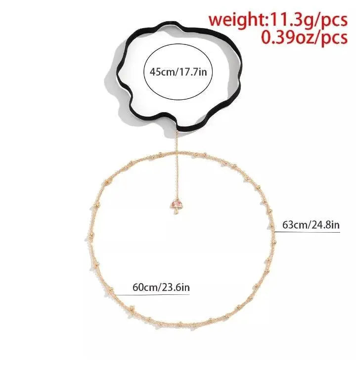 Mushroom Pendant Chain Leg Chain Gold and Silver for Women Thigh Chain For Girls Gold Pendant Boho Body Chain for Beach Summer Holiday JettsJewelers