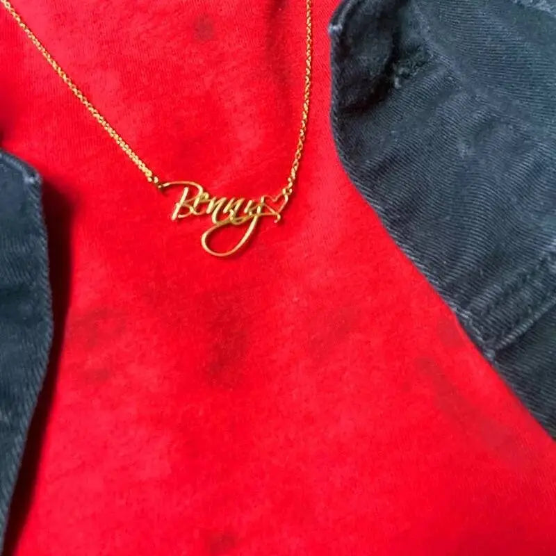 Name Necklace Personalized, 18K Gold Plated Custom Nameplate Pendant Jewelry Gift for Women, Girls - JettsJewelers