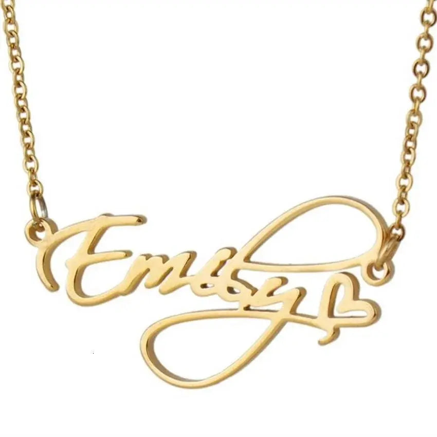 Name Necklace Personalized, 18K Gold Plated Custom Nameplate Pendant Jewelry Gift for Women, Girls - JettsJewelers